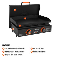 Adventure Ready 22” Tabletop Griddle with Hard Cover